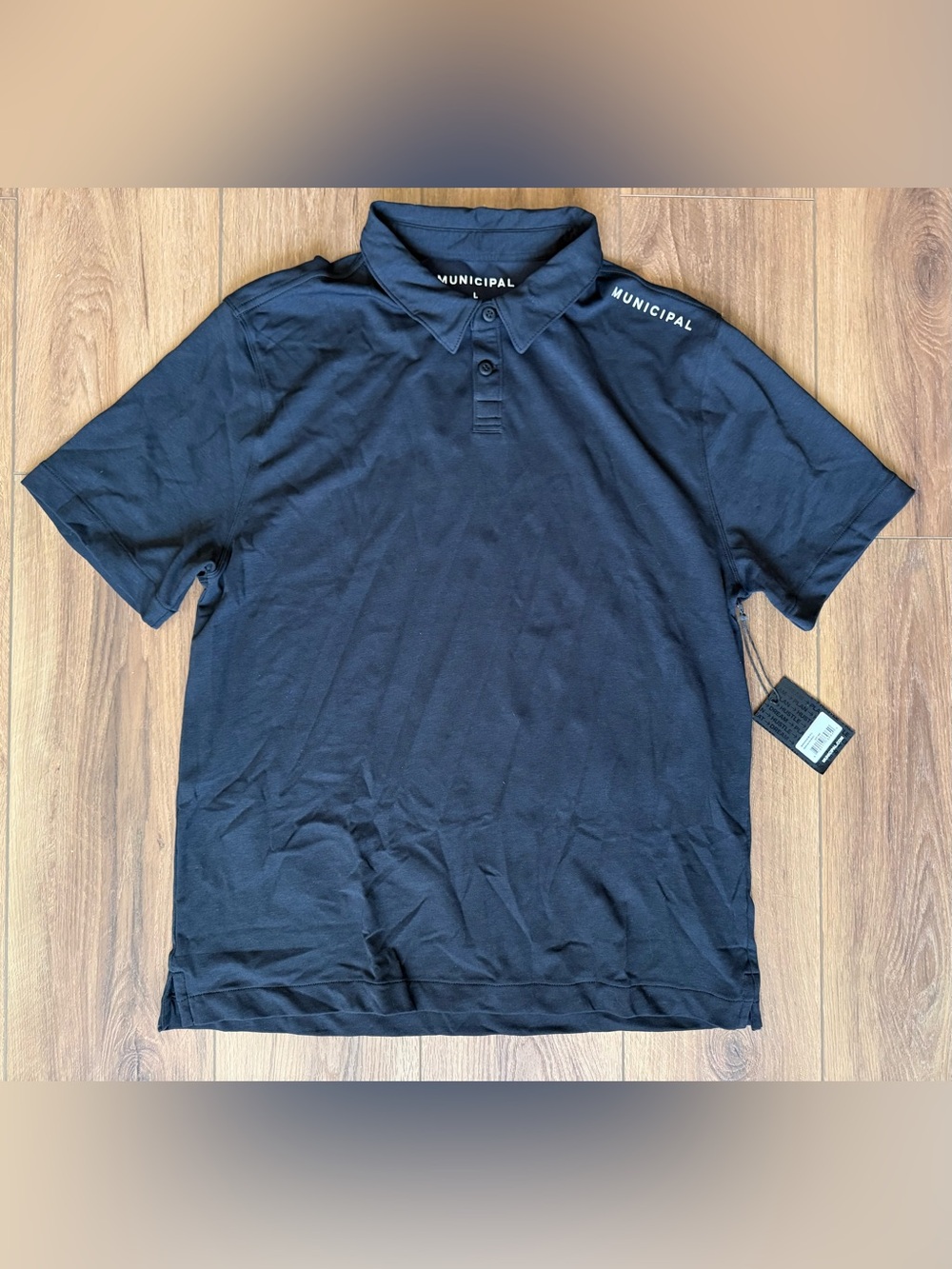 Municipal Sport Utility Gear Polo Shirt Mens L Black Short Sleeve NWT